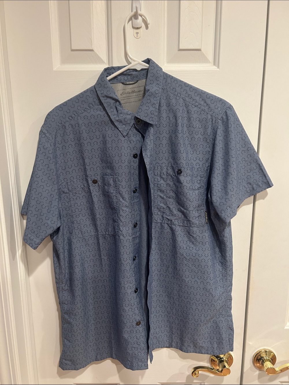 Eddie Bauer Light Blue Short-Sleeve Button-Down Shirt